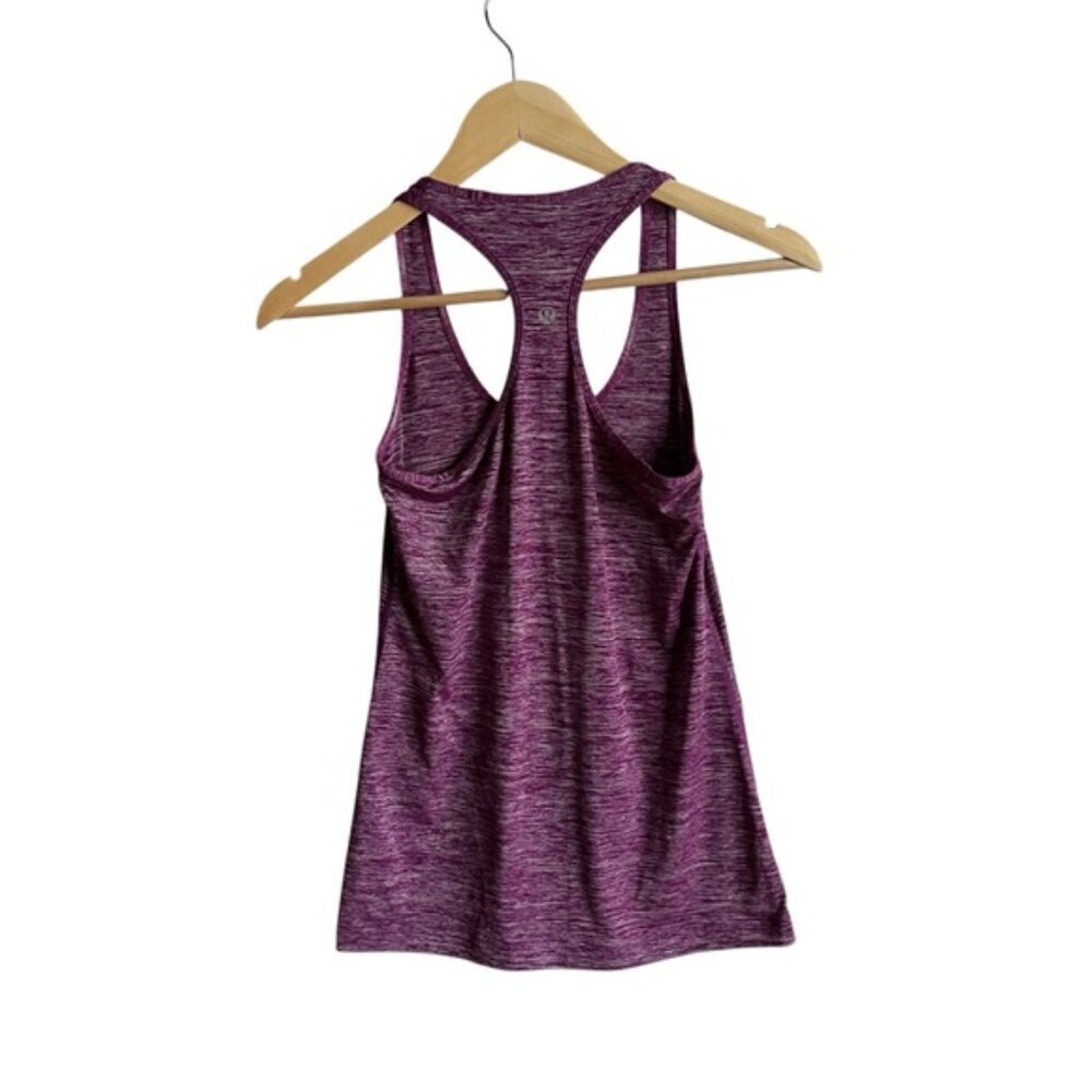 Lululemon Cool Racerback Tank Size 4 Heathered Dewberry Luxtreme - Picture 3 of 9